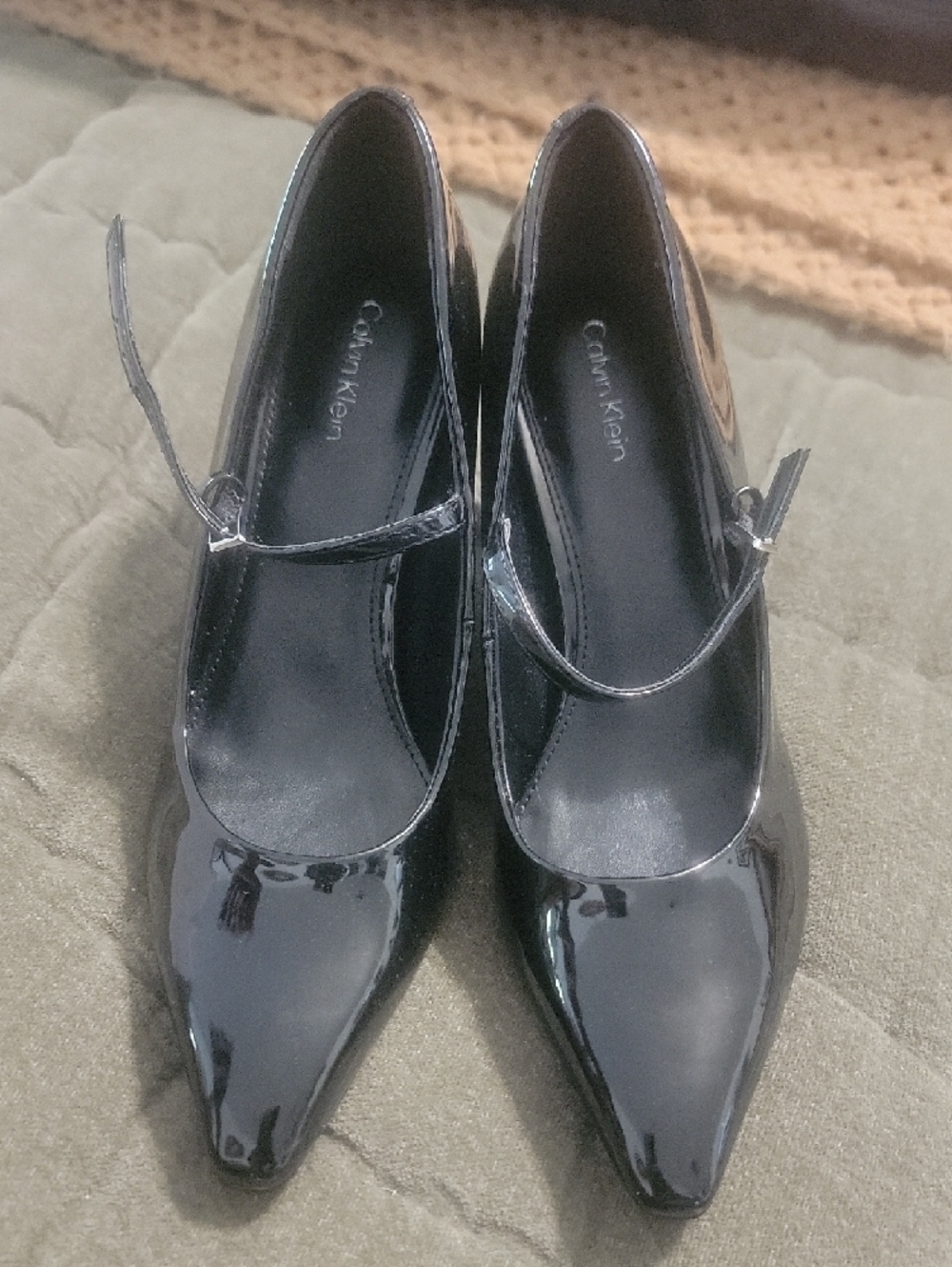 Calvin Klein Black Patent Mary Jane Block Heels - Picture 5 of 15